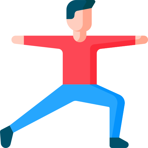 man stretching body